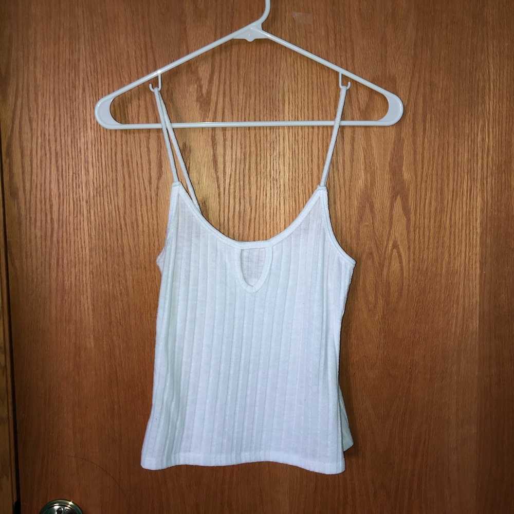 white ribbed tank